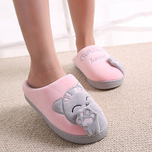 Load image into Gallery viewer, Dropshipping Women Winter Home Slippers Cartoon Cat Shoes Soft Winter Warm House Slippers Indoor Bedroom Lovers Couples T065
