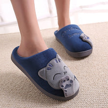 Load image into Gallery viewer, Dropshipping Women Winter Home Slippers Cartoon Cat Shoes Soft Winter Warm House Slippers Indoor Bedroom Lovers Couples T065