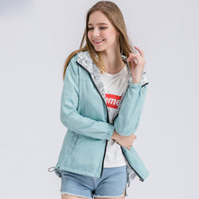 Load image into Gallery viewer, New Fashion Autumn Hooded Womens Windbreak Jacket Big Size Loose Top Basic Coat For Ladies Both Sides Can Wear Outwear Coats