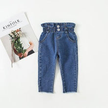 Load image into Gallery viewer, 2018 Autumn New Arrival cotton Solid Color all-match casual High Waist Jeans pencil pants for cute sweet fashion baby girls