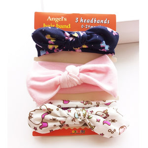 3pcs/set Baby Headband Girls Hair Accessories Cotton Rabbit Ear Turban Bow Elastic Hairband Baby Princess Christmas Day Gifts