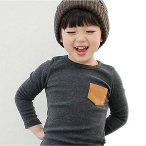 Autumn Toddler Baby T-shirt For Kids Girls Long Sleeve Tee Tops Soft Solid Kids Boys Tees Candy Color Baby Girls Cotton T-Shirts