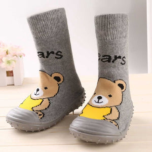 Newborn Baby Boys Girls Socks With Anti-Slip Soft Rubber Soled Outdoor Foot Socks Infant Children Animal Cartoon Floor Booties