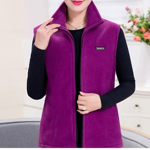 UHYTGF 2018 New Fleece Women Vests Autumn Korean Plus size  Sleeveless Jackets Ladies Fashion Zipper Casual Waistcoat Female 442