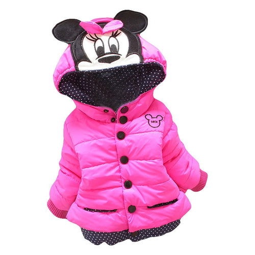 Big Size Baby Girls Jackets 2017 Autumn Winter Jacket For Girls Winter Minnie Coat Kids Clothes Children Warm Outerwear Coats