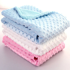 Baby Blanket & Swaddling Newborn Thermal Soft Fleece Blanket Solid Bedding Set Cotton Quilt
