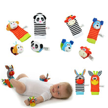 Load image into Gallery viewer, Baby Toy Baby Rattles Toys Animal Socks Wrist Strap With Rattle for child boy girl Baby Foot Socks Bug Wrist Strap baby socks