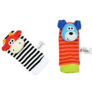 Baby Toy Baby Rattles Toys Animal Socks Wrist Strap With Rattle for child boy girl Baby Foot Socks Bug Wrist Strap baby socks
