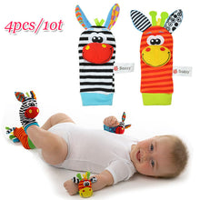 Load image into Gallery viewer, Baby Toy Baby Rattles Toys Animal Socks Wrist Strap With Rattle for child boy girl Baby Foot Socks Bug Wrist Strap baby socks