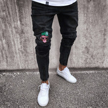 Load image into Gallery viewer, Thefound Mens Stretchy Ripped Skinny Biker Jeans Destroyed Taped Slim Fit Fashion Denim Pant USA