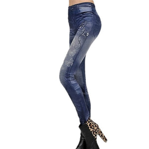 2019 Women New Fashion Classic Stretchy Slim Leggings Sexy imitation Jean Skinny Jeggings Skinny Pants Y8