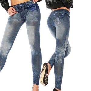 2019 Women New Fashion Classic Stretchy Slim Leggings Sexy imitation Jean Skinny Jeggings Skinny Pants Y8