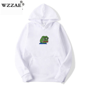 Sad tearing frog Print Hoodies Men/Women Hooded Sweatshirts 2019 New Harajuku Hip Hop Hoodies Sweatshirt Male Japanese Hoodie
