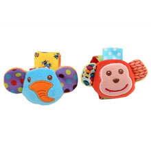 Load image into Gallery viewer, Wrist Strap Rattles Animal Socks Toy New A Pair 2pcs/set Baby Infant Soft Handbells Hand Foot Developmental Toys 0-12Months