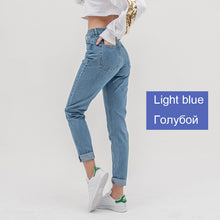 Load image into Gallery viewer, luckinyoyo jean woman mom jeans pants boyfriend jeans for women with high waist push up large size ladies jeans denim 5xl 2019