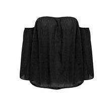 Load image into Gallery viewer, Stylish Women Off Shoulder Casual Blouse Shirt Tops Strapless Pure Color Bell Puff Sleeve Tops