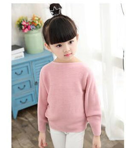 2019 autumn children's clothes girls knitted sweaters solid thin girl bat sweaters for girls big kids pullovers sweater