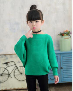2019 autumn children's clothes girls knitted sweaters solid thin girl bat sweaters for girls big kids pullovers sweater