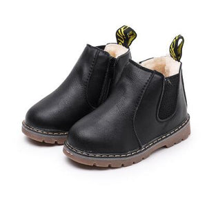 2019 New Autumn Children Shoes PU Leather Waterproof Leather Boots Warm Kids Snow Boots Girls Boys Rubber Boots Fashion Sneakers