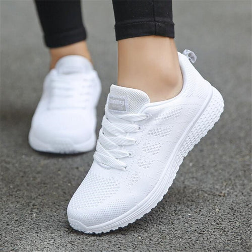 Women Casual Shoes Fashion Breathable Walking Mesh Flat Shoes Woman White Sneakers Women 2019 Tenis Feminino Gym Shoes Sport