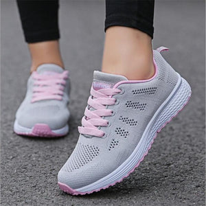 Women Casual Shoes Fashion Breathable Walking Mesh Flat Shoes Woman White Sneakers Women 2019 Tenis Feminino Gym Shoes Sport