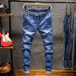 2019 New Fashion Boutique Stretch Casual Mens Jeans / Skinny Jeans Men Straight Mens Denim Jeans / Male Stretch Trouser Pants
