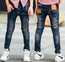 Load image into Gallery viewer, boys child jeans trousers spring and autumn summer light color thin child trousers male child casual skinny pants
