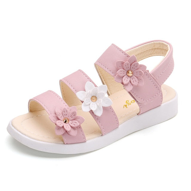 Children's Shoes Summer Style Children Sandals Girls Princess Beautiful Flower Shoes Kids Flat Sandals Baby Girl Gladiator Soft