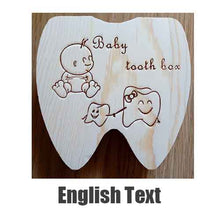 Load image into Gallery viewer, Baby Tooth Box Poland/English/Dutch/Russian/French /Italian  Wooden Milk Teeth Organizer Storage Boys Girls Baby Souvenirs Gift