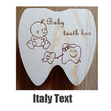 Load image into Gallery viewer, Baby Tooth Box Poland/English/Dutch/Russian/French /Italian  Wooden Milk Teeth Organizer Storage Boys Girls Baby Souvenirs Gift