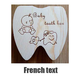 Baby Tooth Box Poland/English/Dutch/Russian/French /Italian  Wooden Milk Teeth Organizer Storage Boys Girls Baby Souvenirs Gift