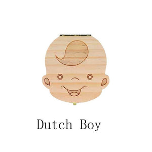 Baby Tooth Box Poland/English/Dutch/Russian/French /Italian  Wooden Milk Teeth Organizer Storage Boys Girls Baby Souvenirs Gift