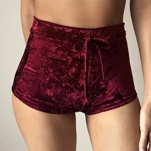 2019 Summer New Women Pink Velvet Slim Sports Shorts Sexy Bodycon Workout Flannel Short Pants Casual Lady Elastic Soft Sportwear