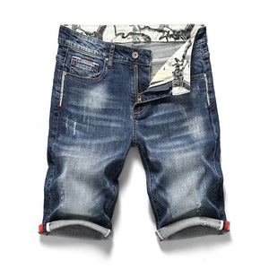 2019 Summer New Men's Stretch Short Jeans Fashion Casual Slim Fit High Quality Elastic Denim Shorts Male Brand Clothes