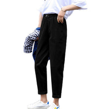 Load image into Gallery viewer, Beige High waist Casual Pants Women loose Spring Autumn 2019 New Women&#39;s Korean slim Harem pants Plus Size Nine pants 3XL F279