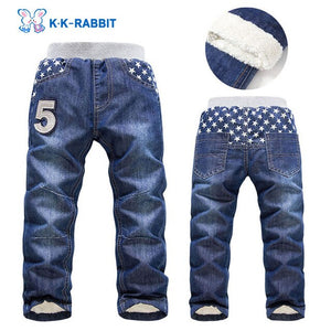 High quality thick winter warm cashmere kids baby pants Boys children's trousers children jeans