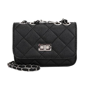 Fashion new handbags High quality PU leather Women bag Small incense wind chain Lozenge Shoulder bag Lock Stereotypes lattice
