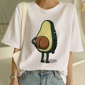 New Avocado Shirt Vegan T Shirt Women Harajuku Kawaii Short Sleeve T-shirt Vogue 90s Korean Style Tshirt Fashion Top Tees Female