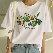 Load image into Gallery viewer, New Avocado Shirt Vegan T Shirt Women Harajuku Kawaii Short Sleeve T-shirt Vogue 90s Korean Style Tshirt Fashion Top Tees Female