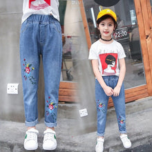 Load image into Gallery viewer, Girls Jeans Kids Cute Cartoon Mickey Pattern Jeans Spring Autumn High Quality Children Pants Casual Trouses Baby Girls Jeans