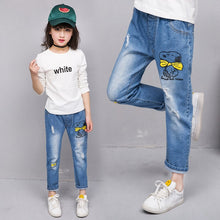 Load image into Gallery viewer, Girls Jeans Kids Cute Cartoon Mickey Pattern Jeans Spring Autumn High Quality Children Pants Casual Trouses Baby Girls Jeans